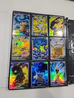 Lot of 9 Custom holo fanart mixed V Pokemon Trading Card Sleeved & Top Loaded!! - Image 1