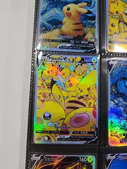 Lot of 9 Custom holo fanart mixed V Pokemon Trading Card Sleeved & Top Loaded!! - Image 3
