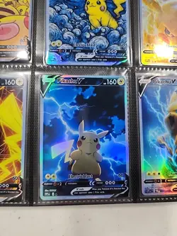 Lot of 9 Custom holo fanart mixed V Pokemon Trading Card Sleeved & Top Loaded!! - Image 5