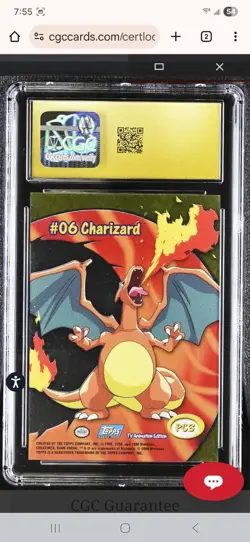 CGC 10 prestine vintage Pokemon Charizard Topps Clear Card 2000 Equ. To PSA 10 - Image 2