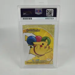2000 TOPPS POKEMON TV ANIMATION CLEAR CARDS #PC1 PIKACHU PSA 10 - Image 2