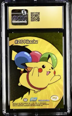 Topps Pokemon Series 2 PC1 Flying Pikachu Balloons Clear Card CGC Pristine 10 - Image 2