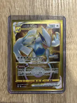 Pokemon TCG SWSH Silver Tempest Lugia VSTAR Card 211/195 Gold Secret Rare Holo - Image 1