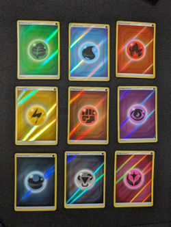 2019 Pokemon Hidden Fates Reverse Holo Energy 9 Card Set Lot - Image 1