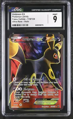 CGC 9 MINT Umbreon EX 2016 Fates Collide 119/124 Ultra Rare Holo Pokemon Card - Image 1