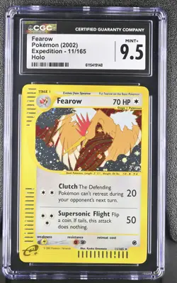 CGC 9.5 MINT+ Fearow 2002 Expedition 11/165 Holo SWIRL Pokemon Card - Image 1