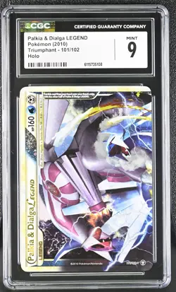 CGC 9 MINT Palkia & Dialga LEGEND 2010 Triumphant Top 101/102 Holo Pokemon Card - Image 1
