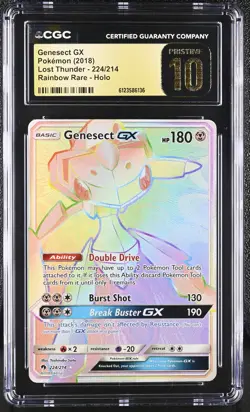 CGC 10 PRISTINE Genesect GX 2018 Lost Thunder 224/214 Holo Pokemon Card - Image 1