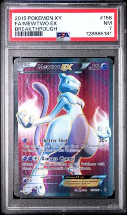 2015 POKEMON XY BREAKTHROUGH MEWTWO EX #158 PSA 7 NEAR MINT #128885181 - Image 1