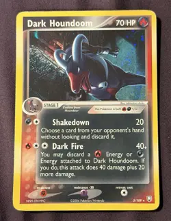 Pokemon Dark Houndoom Holo Rare 5/109 EX Team Rocket Returns 70HP 2004 - Image 1
