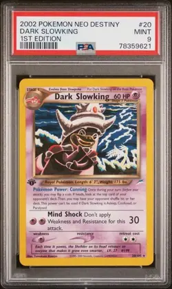 Dark Slowking 1st Edition Neo Destiny 20/105 PSA 9 Mint Pokemon Card - Image 1
