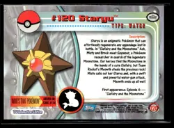 1998 Pokemon TV Animation Edition Topps Foil Blue Logo,, Staryu #120 - Image 2