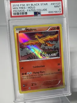 2016 Pokemon TCG - Moltres XY127 Fates Collide Black Star Promo Holo - PSA 9 - Image 2