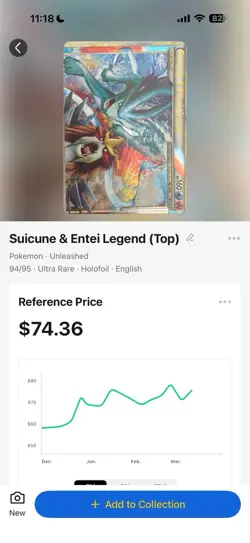 Suicune & Entei Legend Unleashed 94/95 Ultra Rare Holofoil English Pokemon TCG - Image 2