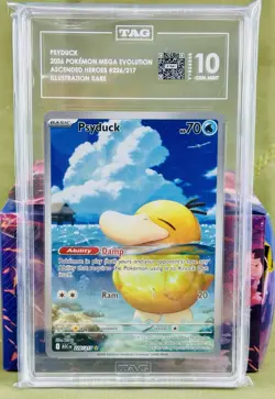 2026 POKEMON EN ASCENDED HEROES ILLUSTRATION RARE #226 PSYDUCK TAG 10 GEM - Image 1