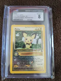 Pokemon Pichu #35 Reverse Holo Black Star Promo 2001 CGC 8 NM-MT - Image 1