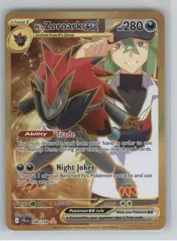 N's Zoroark ex 189/159 Near Mint Gold SV09: Journey Together Pokemon Shipnow - Image 1