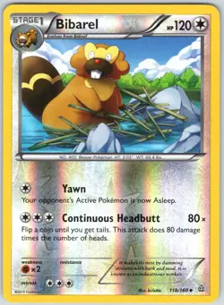 Bibarel 118/160 Uncommon Primal Clash Pokemon Reverse Holo NM - Image 1