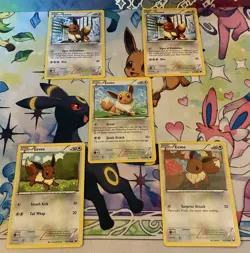 Pokemon TCG Eevee Lot (5) 2012-2013 Basic LP-MP - Image 1