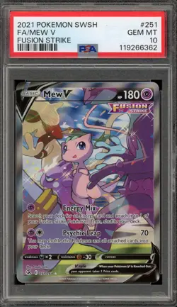 Pokemon Mew V Fusion Strike Full Alt Art #251 PSA 10 Gem Mint - Image 1