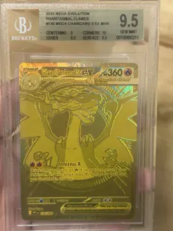 Pokemon Gold Mega Charizard X EX Phantasmal Flames Mega Hyper Rare #130 BGS 9.5 - Image 1