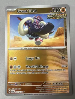 Pokemon TCG * SV Temporal Force * 96/162 Great Tusk REVERSE HOLO Uncommon * NM - Image 1