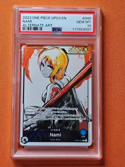 Alternate Art Nami One Piece 2023 Pillars of Strength OP03-040 L English PSA 10 - Image 1