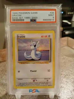 Base Set UK “4th Print” - Dratini Rare - PSA 9 MINT - Pokemon 1999-2000 WOTC - Image 1