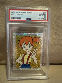1999 Merlin Pokemon Misty Prism PSA 10 - Image 1