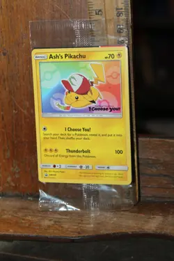 40 Pokemon Trading Card Ash's Pikcachu Sealed Card 2017 Promo Ultra Sun Moon - Image 1