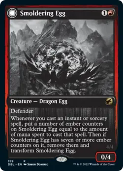 Smoldering Egg / Ashmouth Dragon Silver Screen FOIL Innistrad Midnight Hunt NM - Image 1
