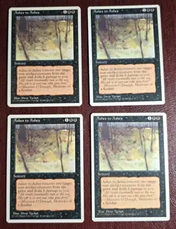 (4x) Ashes to Ashes - MtG 4th Edition - Uncommon NM 1995 - Image 1
