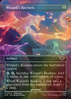 MTG Wizard's Rockets Borderless Full Art Prerelease Foil ** LTR ** English - Image 1
