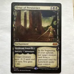 Virtue of Persistence - WOE Mythic Enchantment Black Showcase Magic 281 - Image 1