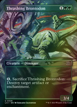 MTG Thrashing Brontodon Borderless Foil ** The Lost Caverns of Ixalan ** En (NM) - Image 1