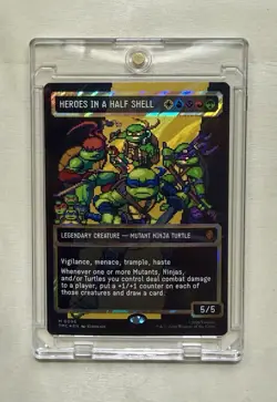 Heroes in a Half Shell (0096) (Borderless) (Pixel Surge Foil) TMNT Magic MTG NM - Image 1