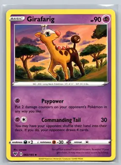 Girafarig 065/185 Vivid Voltage Psychic-Type Basic Long Neck Pokemon TCG - Image 1