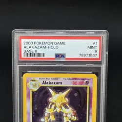 Pokemon PSA 9 Base Set 2 Alakazam 1/130 Holo Rare 2000 Near Mint - Image 4