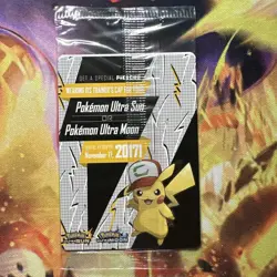 Sealed NM-Mint Ash's Pikachu - SM108 - Promo - SM Black Star Promo Pokemon - Image 2