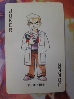 1998 Pokemon Professor Oak Joker Yellow Pikachu Deck Playing Card Heavily Played - Image 1