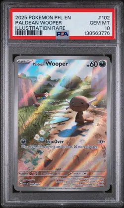 2025 POKEMON PFL EN-PHANTASMAL FLAMES ILLUSTRATION RARE PALDEAN WOOPER PSA 10 - Image 1