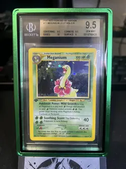 Pokemon TCG Meganium Neo Genesis Holo Rare First Edition 11/111 BGS 9.5 - Image 1