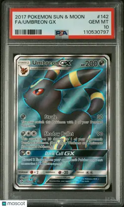 Umbreon GX Fa PSA 10 142/149 2017 Pokemon Sun & Moon - Image 1