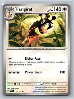 Farigiraf 155/193 Paldea Evolved Colorless Stage 1 Long Neck Pokemon TCG - Image 1