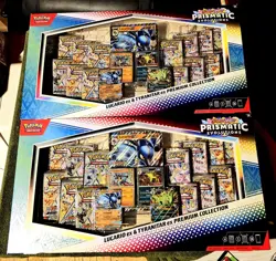 Pokemon Prismatic Evolutions Lucario + Tyranitar Premium Collection Sam's Club - Image 1