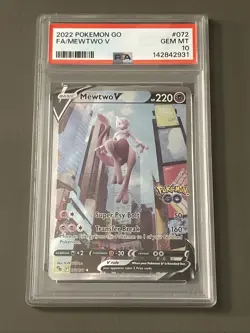 Pokemon TCG: Mewtwo V (Alternate Full Art) 072/078 Pokemon GO Holo PSA 10 - Image 1