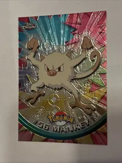 2000 Topps Chrome Pokemon Series 1 #56 Mankey Mint (FREE Combined Shipping) - Image 1