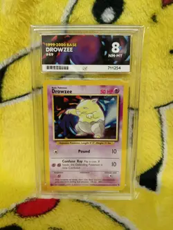 Pokemon Base Set 4th UK Print 1999-2000 Drowzee 49/102 Ace Graded 8 NM-MT - Image 1