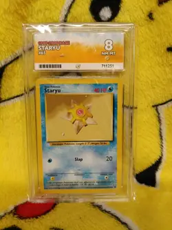 Pokemon Base Set 4th UK Print 1999-2000 Staryu 65/102 Ace Graded 8 NM-MT - Image 1