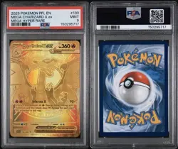 Mega Charizard X ex Gold Hyper Rare PSA 9 Pokemon Phantasmal Flames 130/094 - Image 3